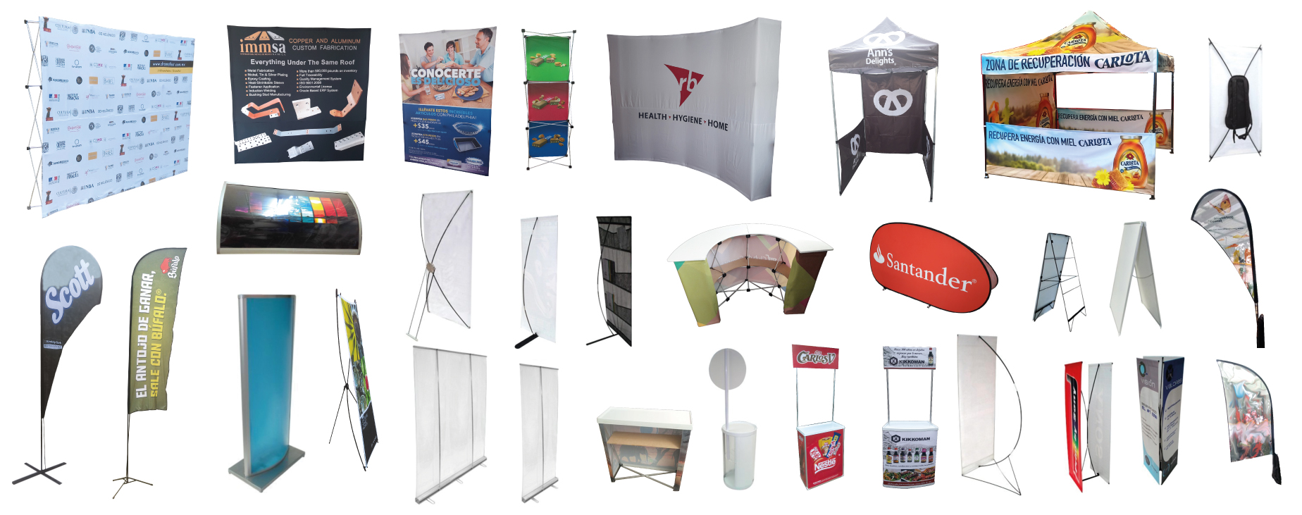 displays banners y exhibidores eventos promocionales y publicitarios lanzamientos degustaciones promocion exhibición ferias exposiciones stands congresos convenciones
